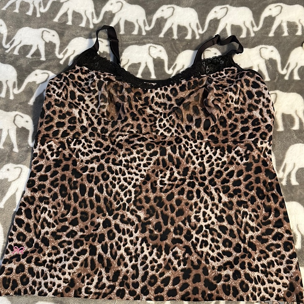 Ruby ribbon heritage cami in leopard